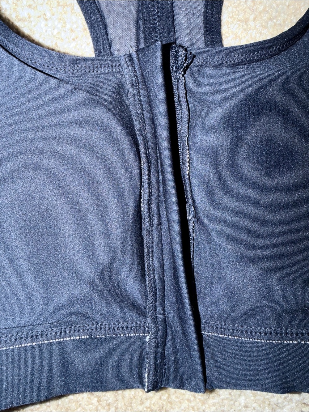 Jockey High Impact Sports Bra w/Mesh Back, Zip Front in Navy - Picture 5 of 10